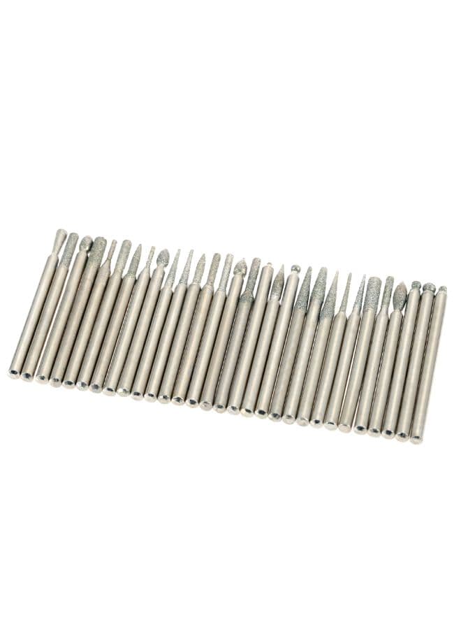 30-Piece Electroplated Diamond Grinding Head Set Gold 3mm