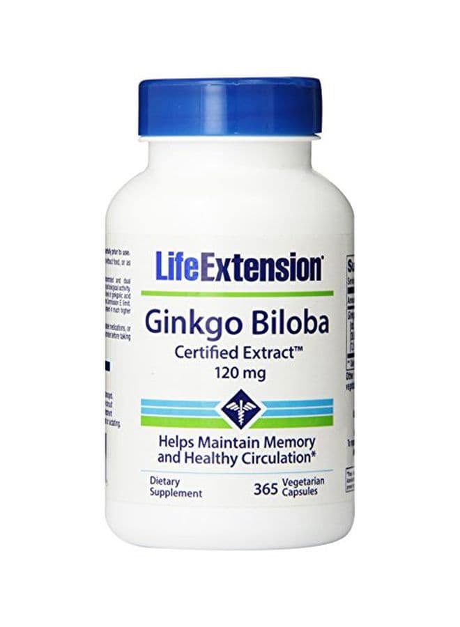 Ginkgo Biloba Certified Extract 120 Mg - 365 Capsules