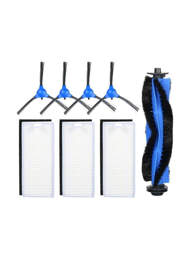 8-Piece Replacement Accessory Set For Eufy RoboVac 11S/RoboVac 30/RoboVac 30C/RoboVac 15C Vacuum Cleaner H26249 Blue/White/Black