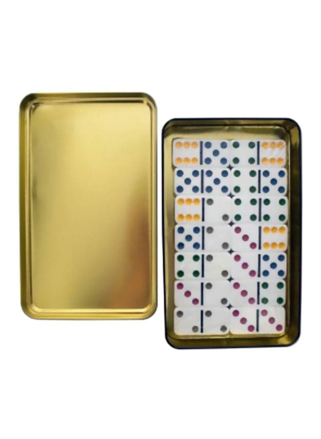 28-Piece Double 6-Color Dot Dominoes Game Set OD851 One Size