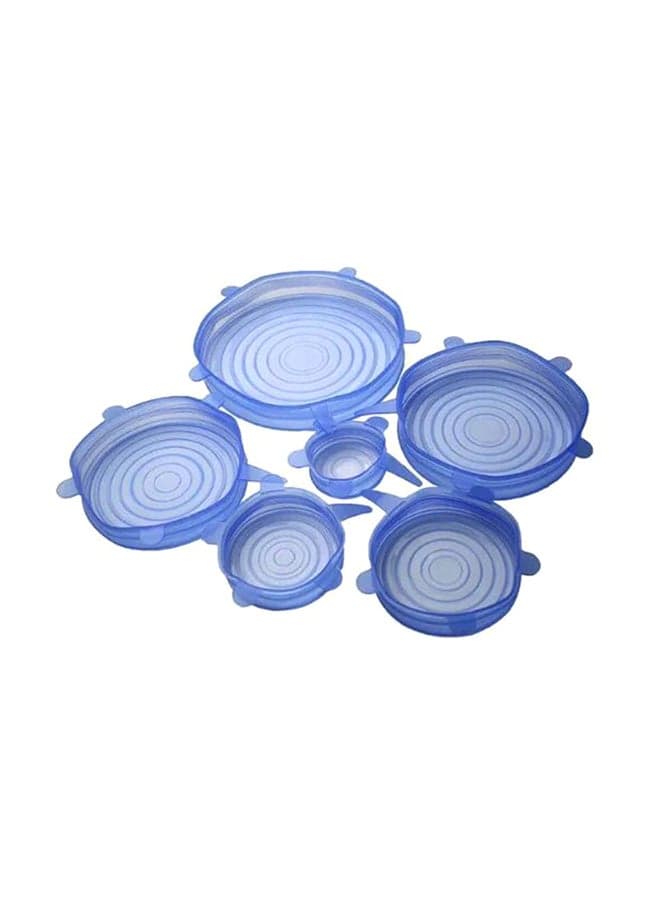 6-Piece Silicone Stretch Lids Blue 140grams