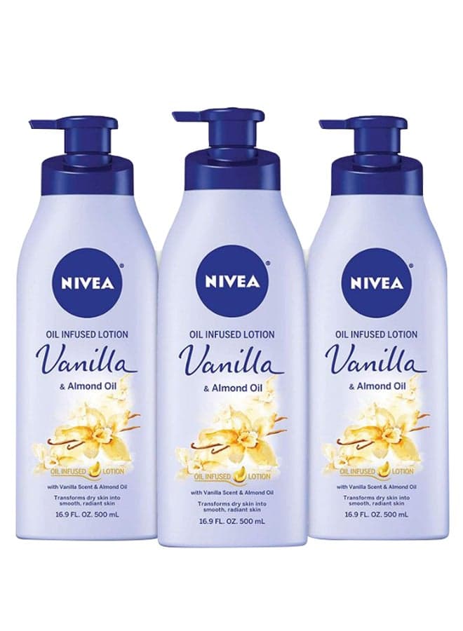 Pack Of 3 Vanilla And Almond Oil Infused Body Lotion 3 x 500ml