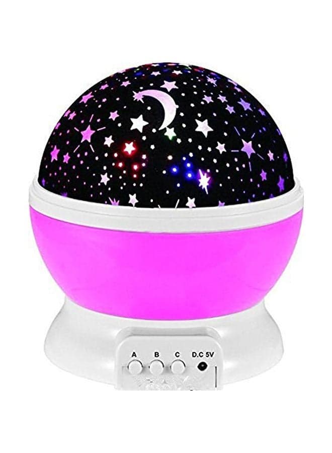 Rotating Star Moon Projector Night Lamp Pink/Black/White 14.5x13x13cm