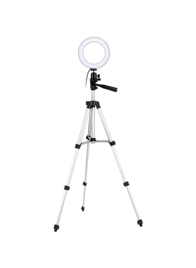 LED Ring Light With Tripod Stand Clear/Silver/Black