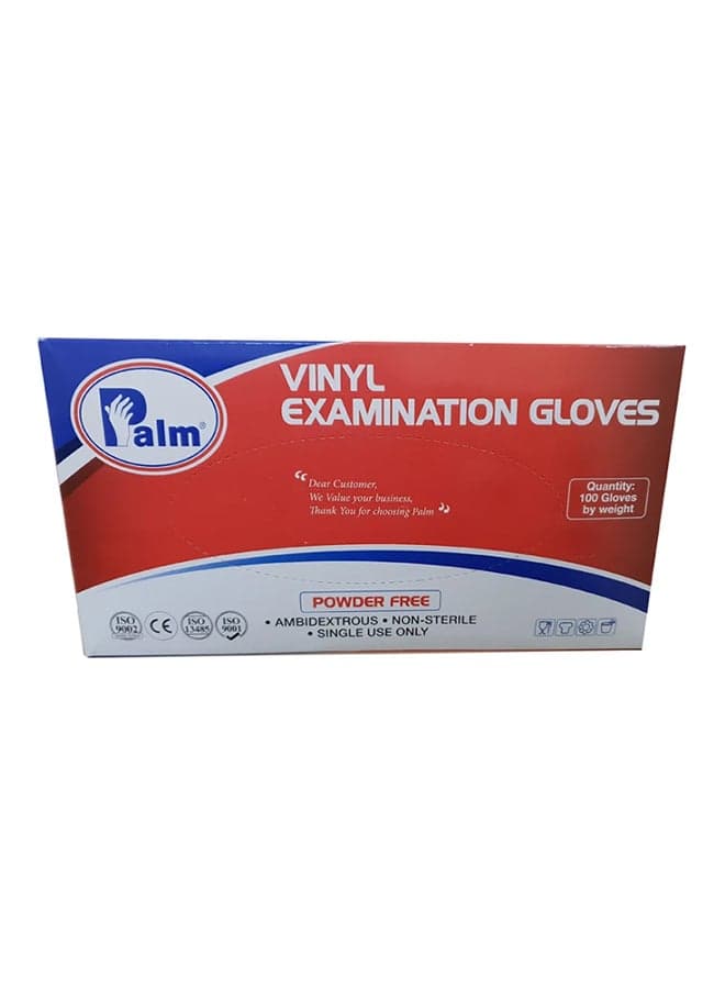 100-Piece Disposable Vinyl Powder Free Gloves Clear Medium