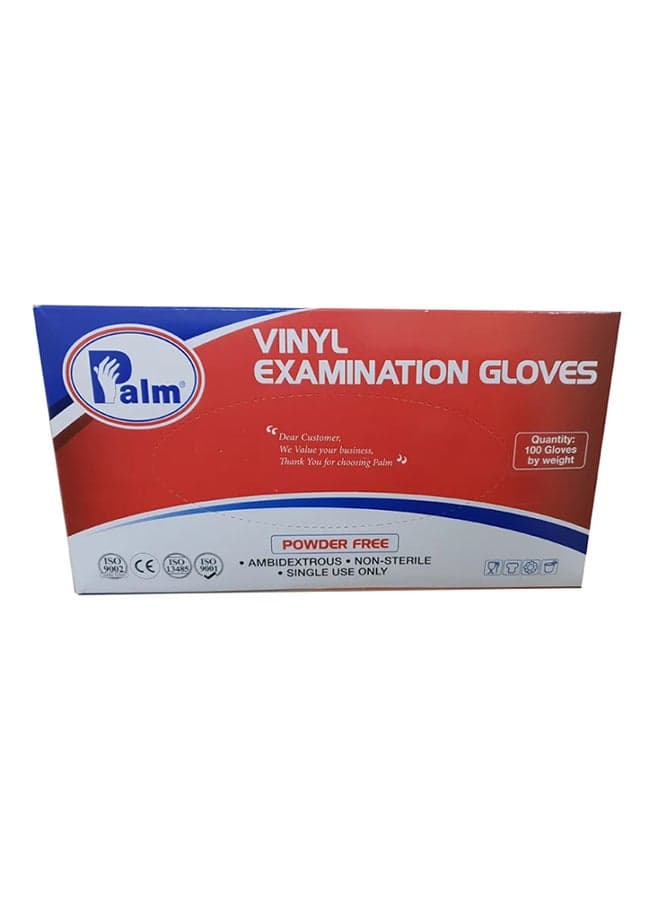 100-Piece Disposable Vinyl Powder Free Gloves Clear Small