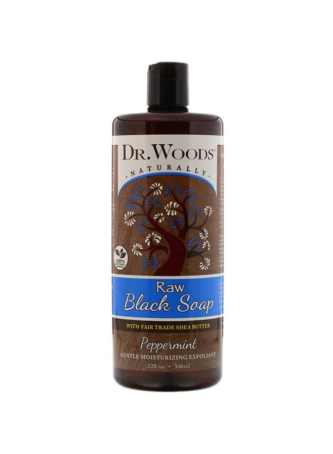 Raw Black Soap With Fair Trade Shea Butter, Peppermint 946ml