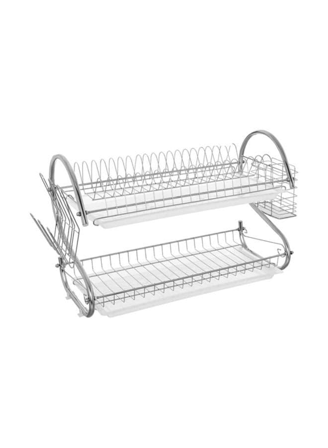 Stainless Steel Dish Drying Rack Silver 42x38cm