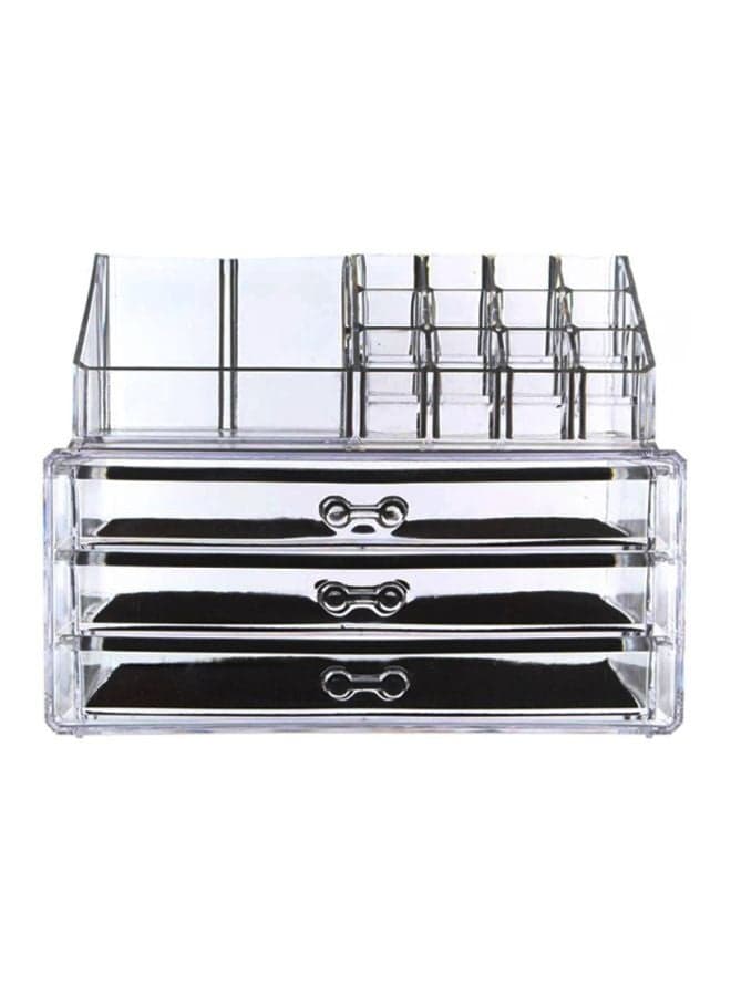 3-Drawer Cosmetic Organizer Clear