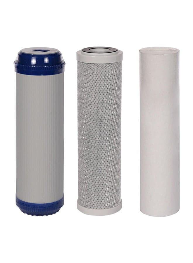 3-Piece Water Filter Cartridge Grey 10inch