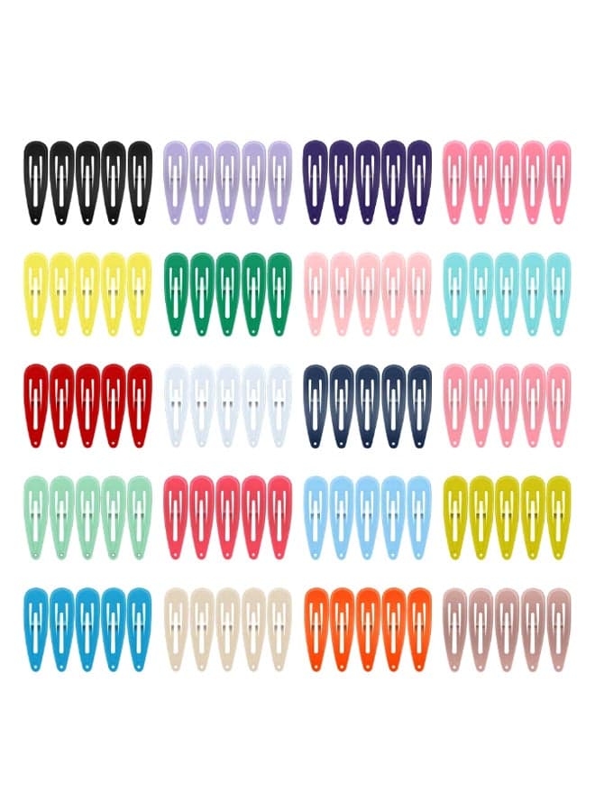 100-Piece Slip Snap Barrettes Hair Clip Set Multicolour 2inch
