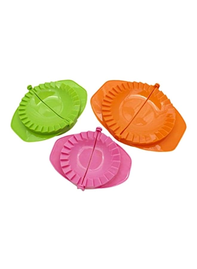 3-Piece Dough Press Set Green/Pink/Orange