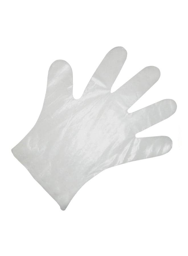 100-Piece Disposable Plastic Gloves Clear S