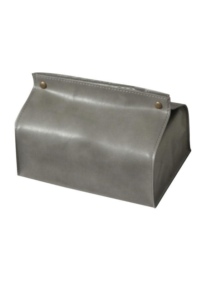 Leather Tissue Box Grey 13x20x13centimeter