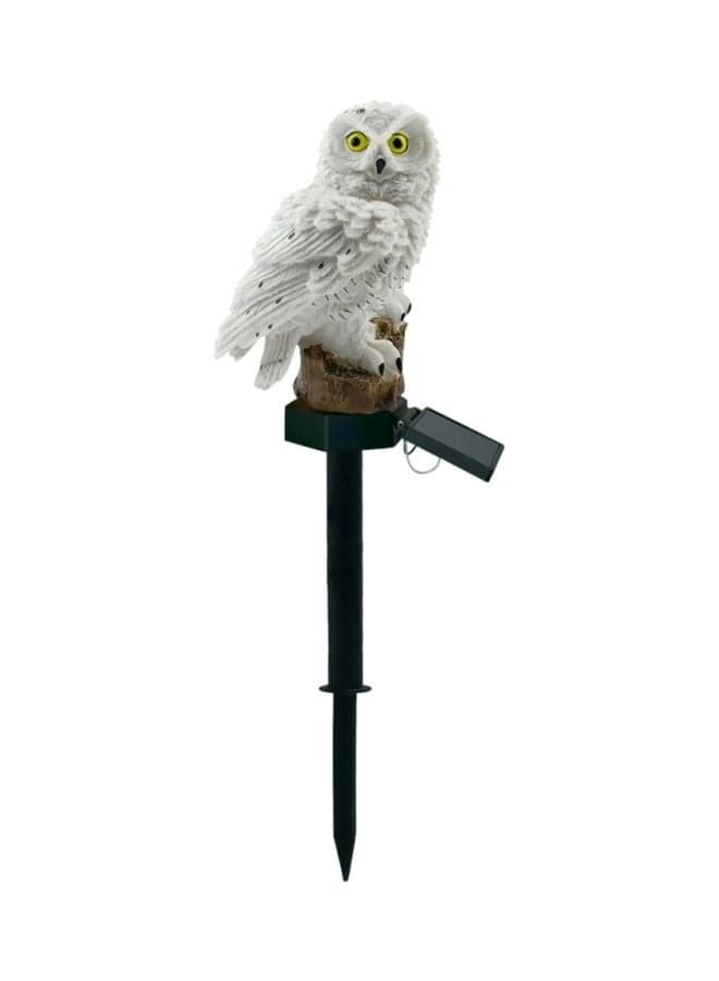 Owl Figure With LED Garden Light White/Black/Brown 13x13x23cm