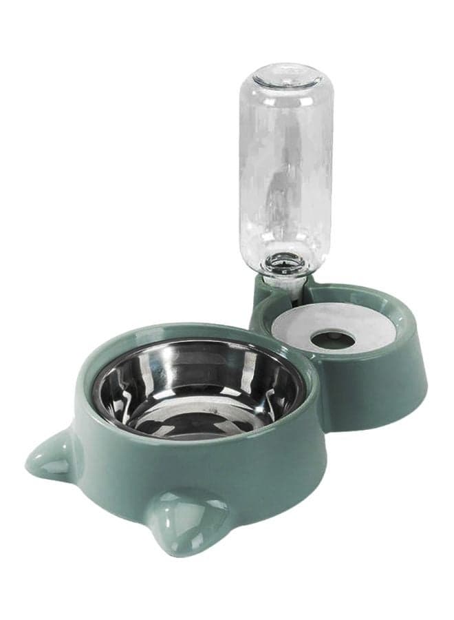 Automatic Double Pet Bowl Blue/White
