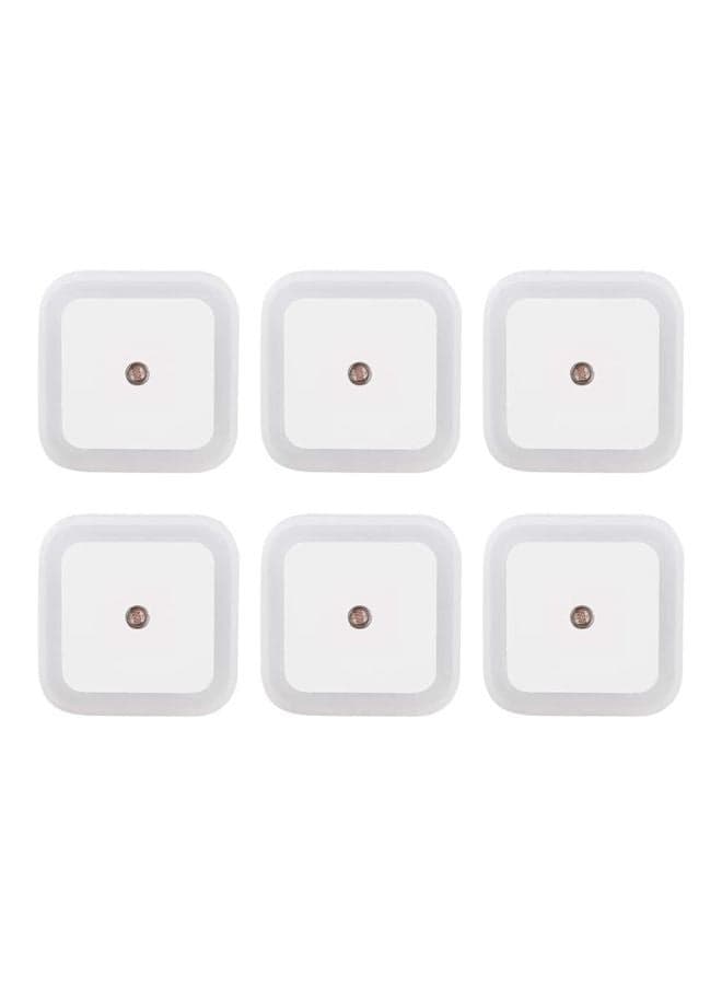 6-Piece Auto Sensor Baby Bedroom Lamp Square Light Set White 10cm