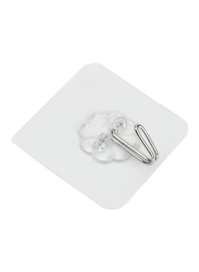 Pack Of 20 Suction Cup Sucker Wall Hook Silver/Clear 3x3x3centimeter