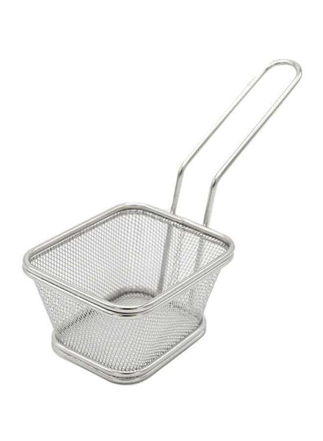 Stainless Steel Fryer Basket Silver 10x9x6cm