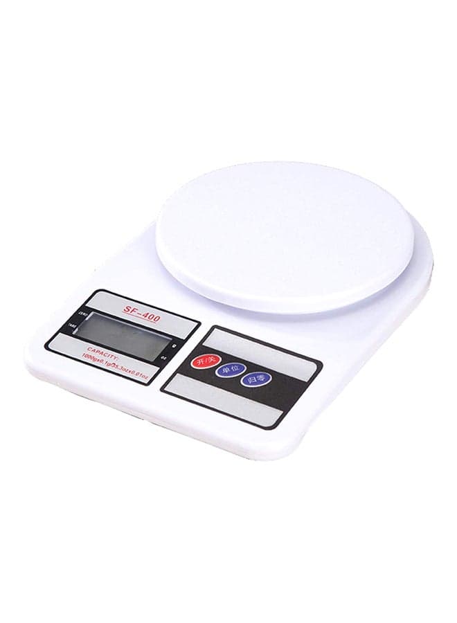 Digital Kitchen Scale With LCD Display White 10kg