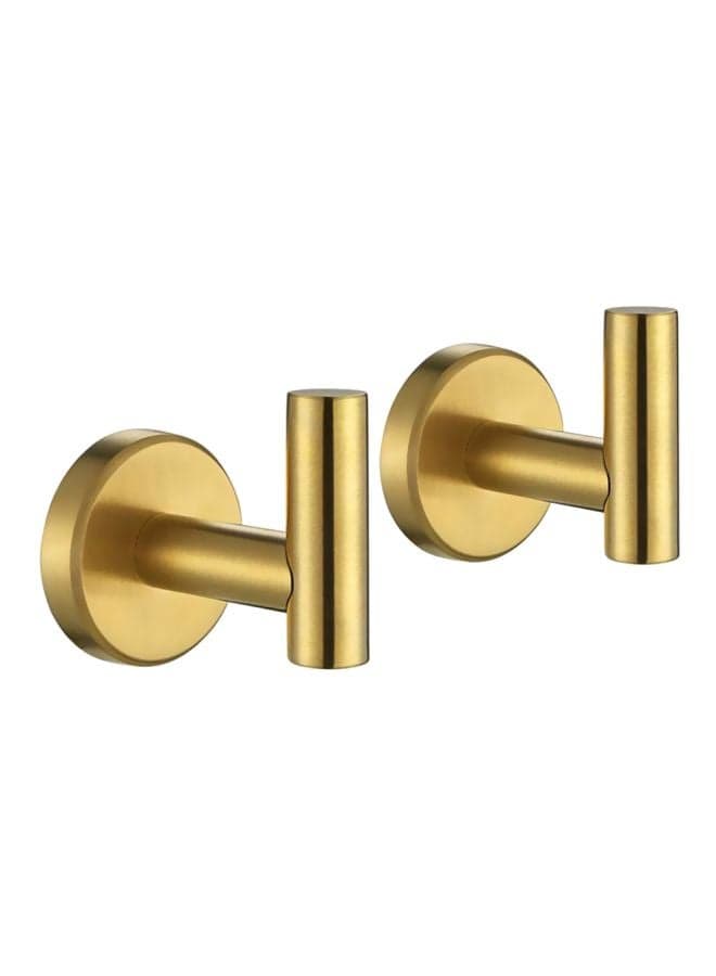 2-Piece 304 Stainless Steel Towel Hook Gold 5centimeter