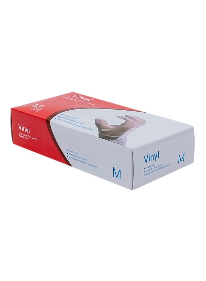 70-Piece Disposable Vinyl Gloves Transparent M Transparent M