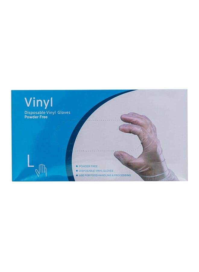70-Piece Disposable Vinyl Gloves Transparent L Transparent L