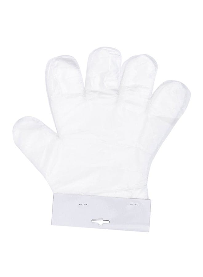 100-Piece Disposable Gloves Transparent Free Size