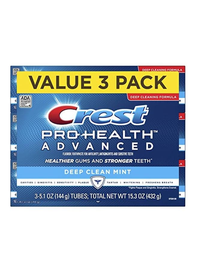 Pack Of 3 Pro Health Advanced Deep Clean Toothpaste - Mint 144grams