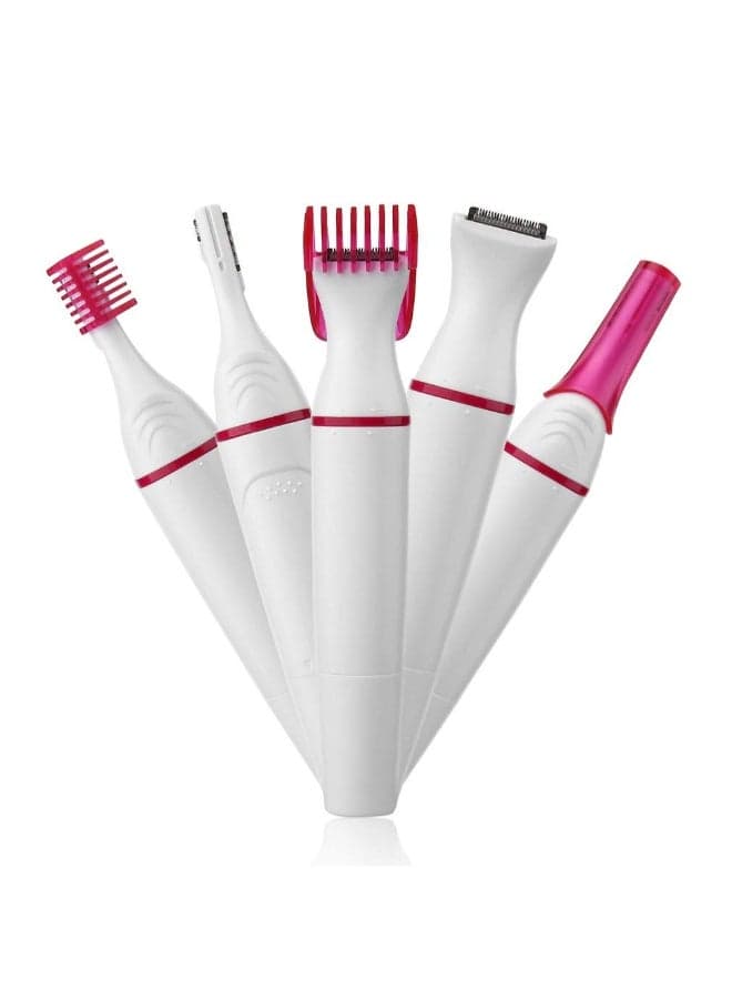 5-Piece Multi-Functional Hair Removal Machine Kit White/Pink