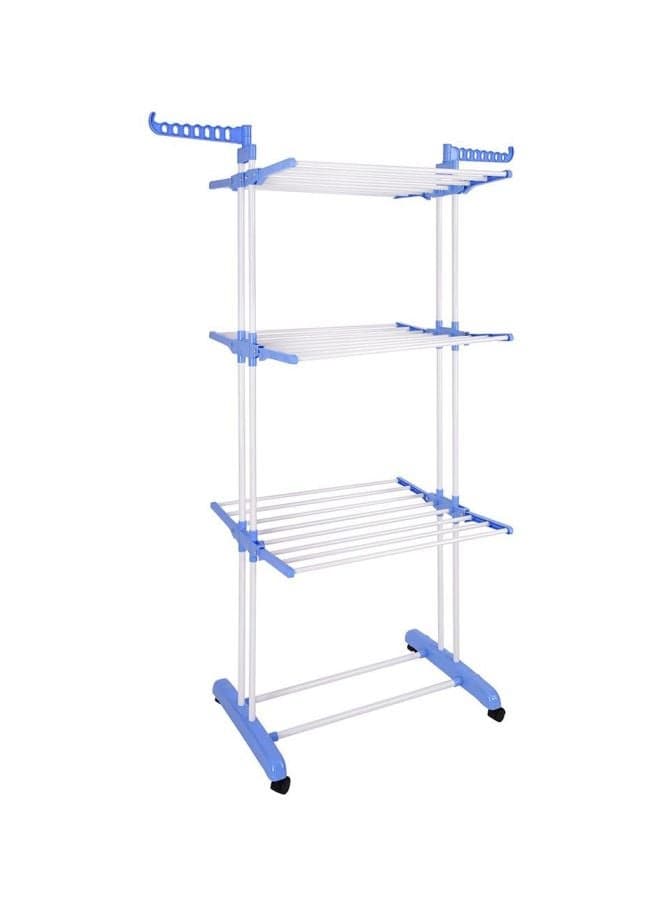 4-Layered Cloth Rack Hanger White/Blue 640x1700mm