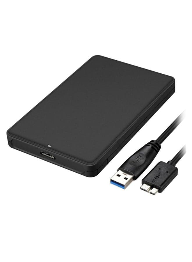 Drive Enclosure Case For SATA SSD/HDD With USB Data Cable Black