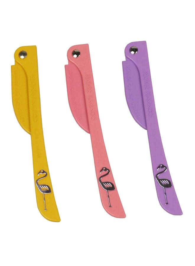 3-Piece Facial Touch-up Razor Purple/Peach/Yellow