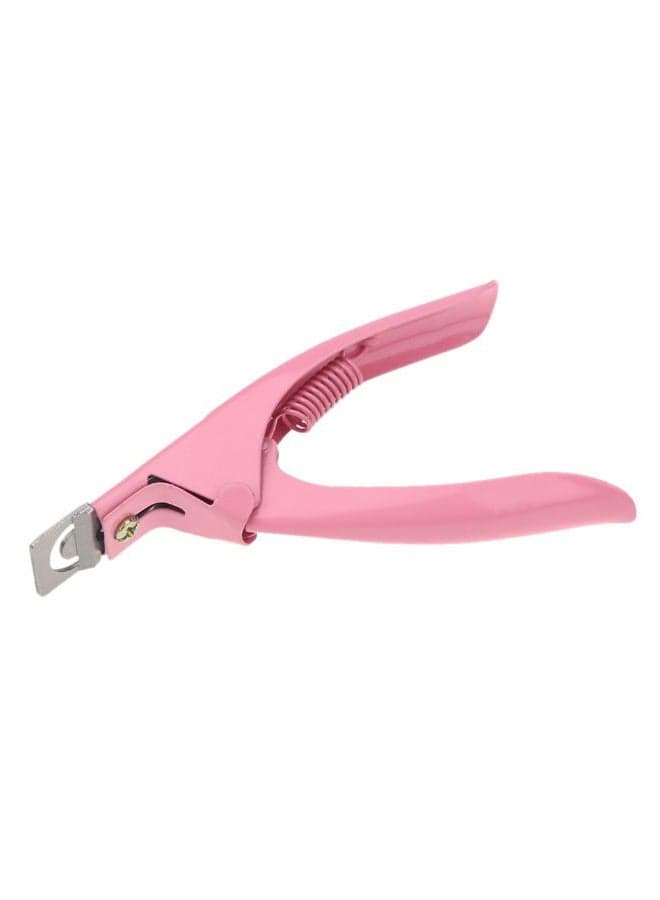 Professional False Tip Nail Art Clipper Pink/Silver