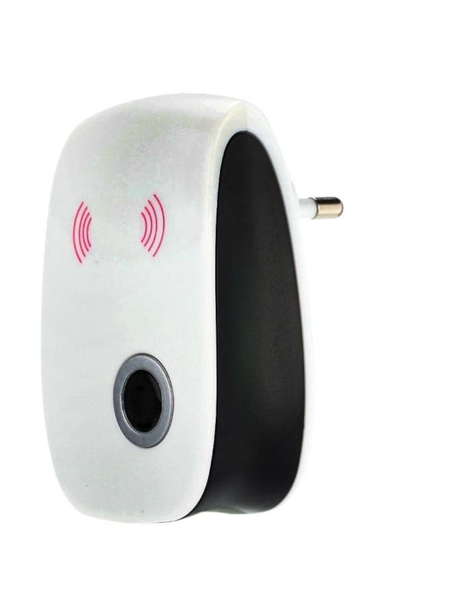 2-Piece Ultrasonic Electronic Pest Repeller Set White/Black 10centimeter