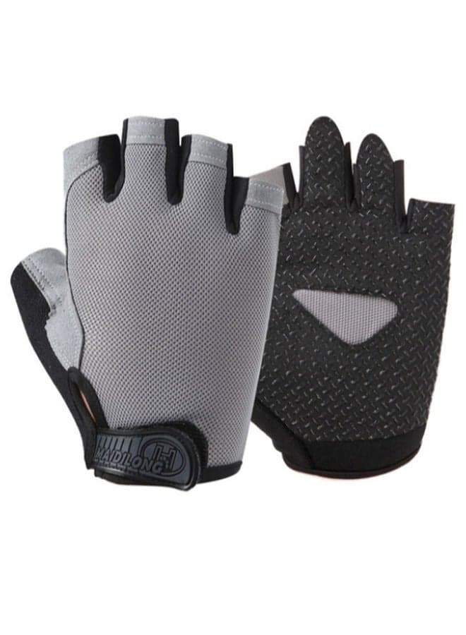 Pair Of Half Finger Weight Lifting Gloves L