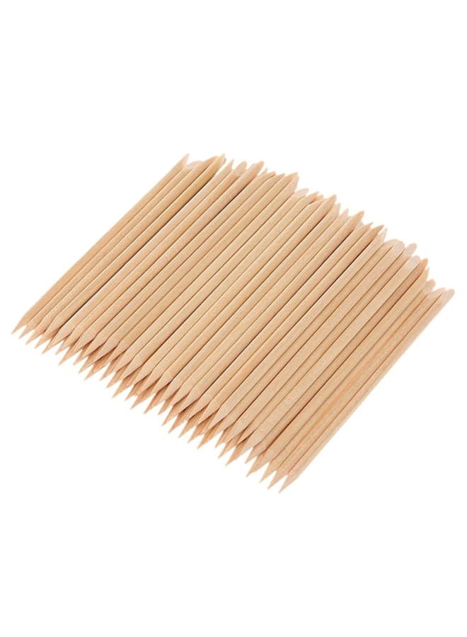 100-Piece Dual End Cuticle Remover Pusher Stick Set Brown