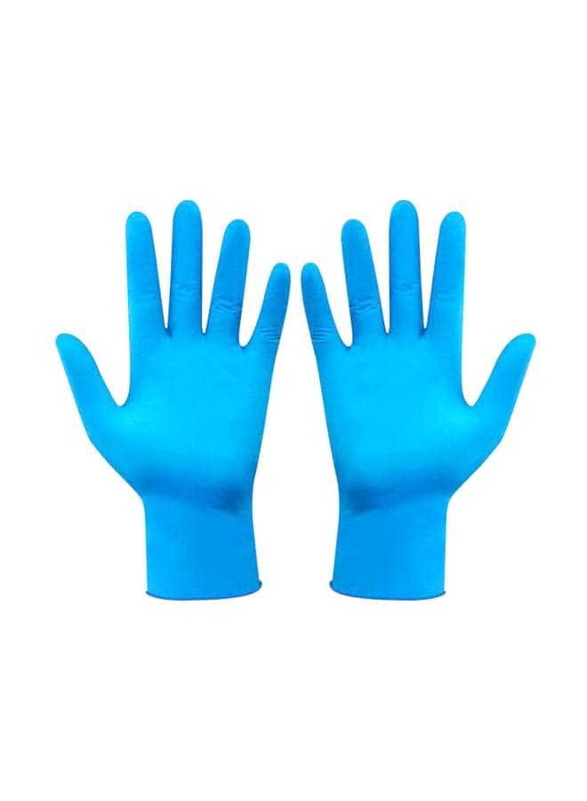 50-Piece Disposable Latex Gloves Set Blue 18cm