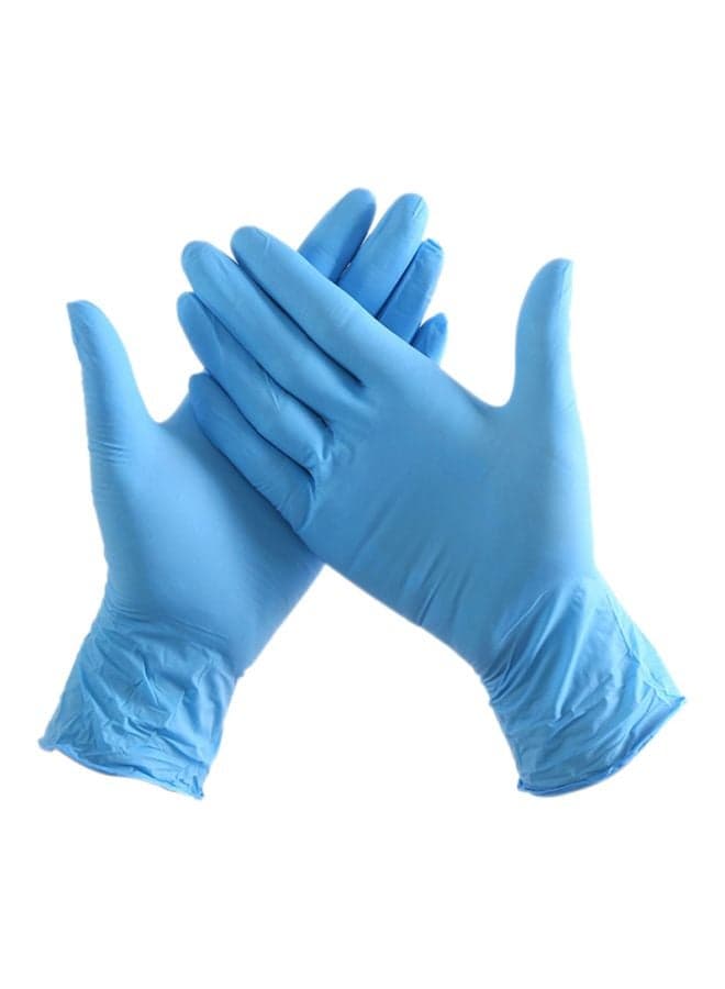 100-Piece Industrial Rubber Gloves Sky Blue S