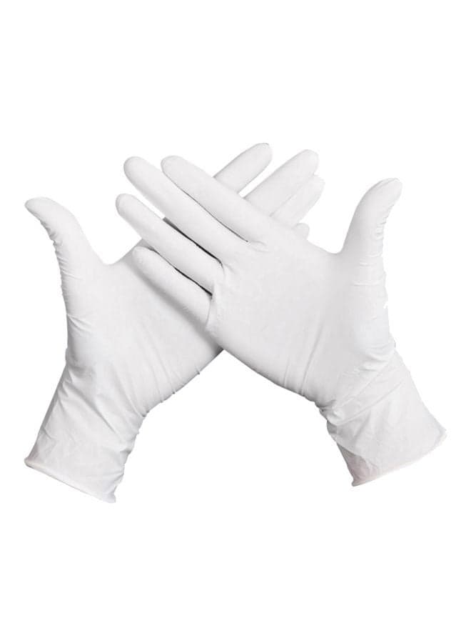 50-Piece Disposable Rubber Gloves White XL
