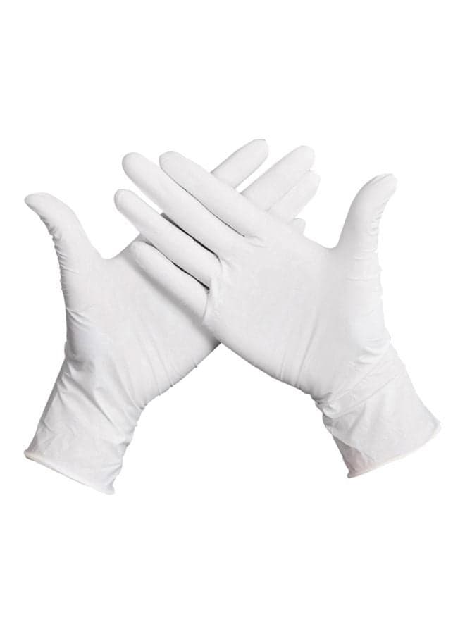 50-Piece Disposable Rubber Gloves White M