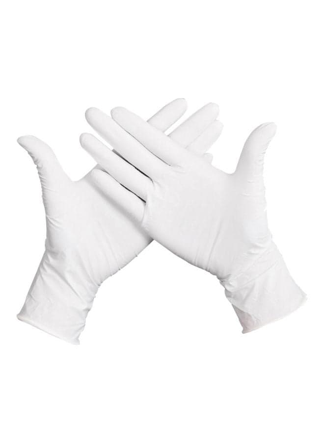 50-Piece Disposable Rubber Gloves White S