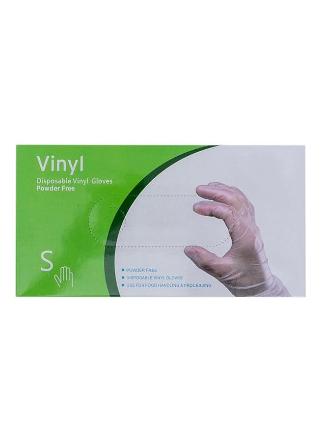 70-Piece Disposable Vinyl Gloves Transparent S