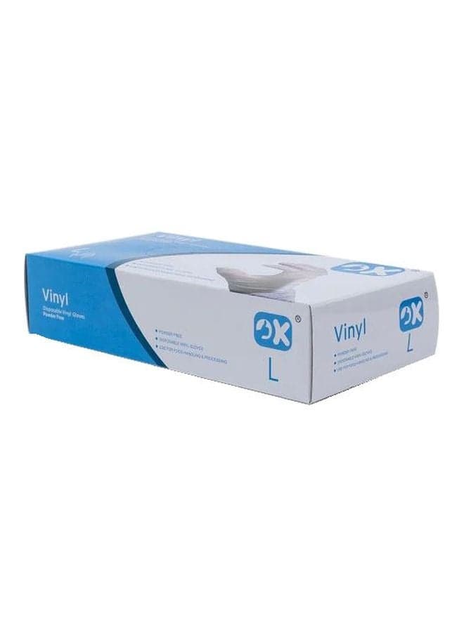 Pack Of 80 Vinyl Disposable Gloves Clear L