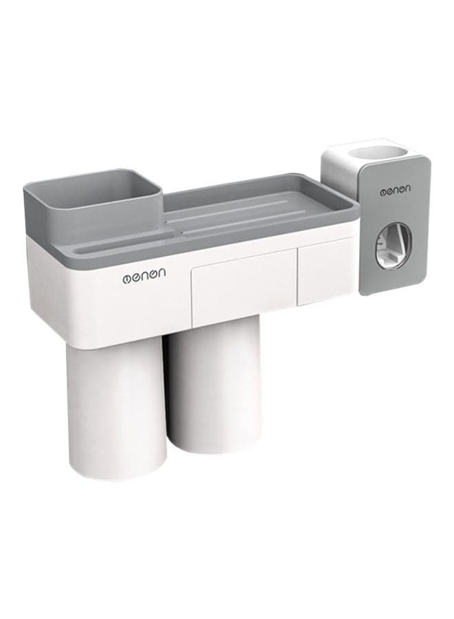 Toothbrush Storage Rack White/Grey 29x11x14centimeter
