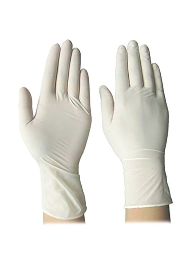 100-Piece Disposable Latex Gloves White
