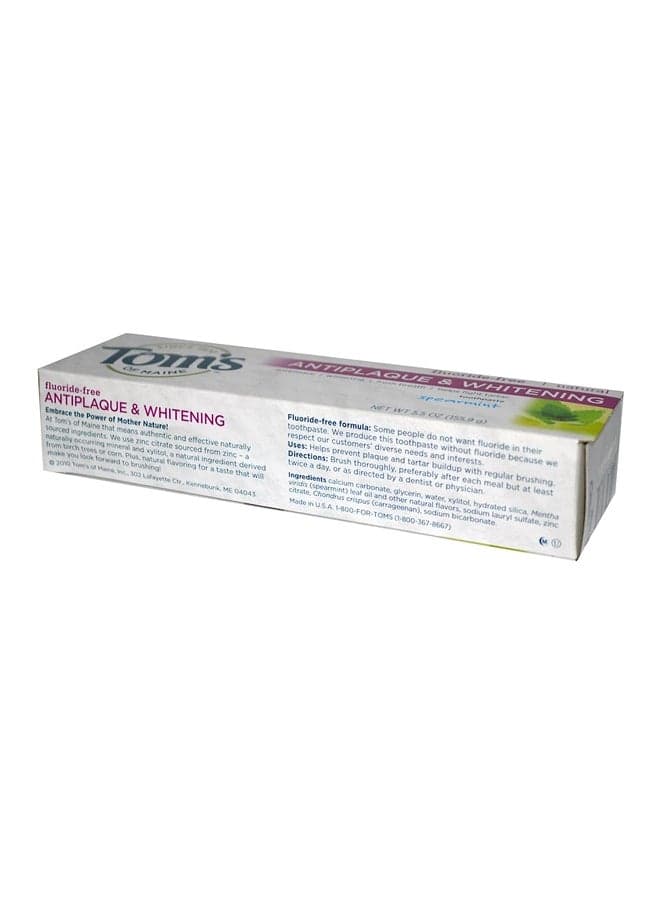 Natural Antiplaque And Whitening Fluoride Free Toothpaste White