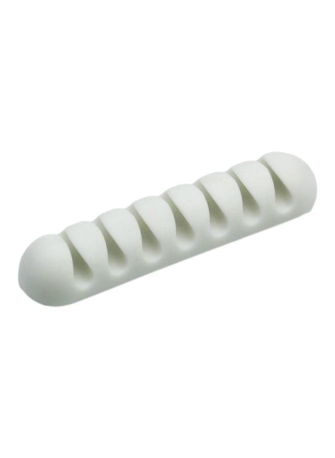 7-Hole Silicone Cable Organizer White