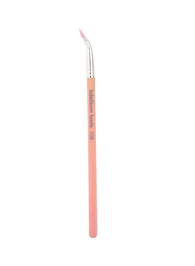 Professional Bent Eyeliner Brush Yellow/Silver