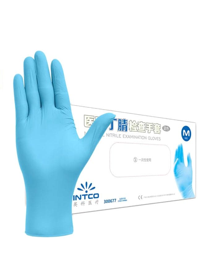 100-Piece Disposable Powder Free Nitrile Glove Set For Medical Uses
